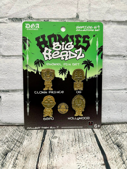 Juego de pines esmaltados de la serie BIG HEADZ de DGA Collectibles, n.º 4 (ORO)